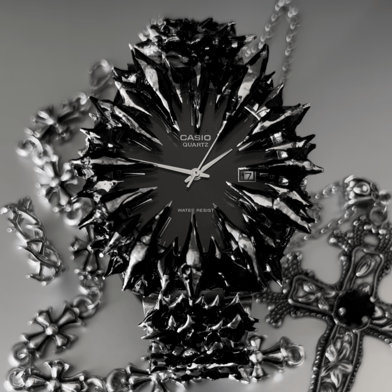 Dragon Fang Spiked Quartz Watch – Handmade Gothic Edition Original Design