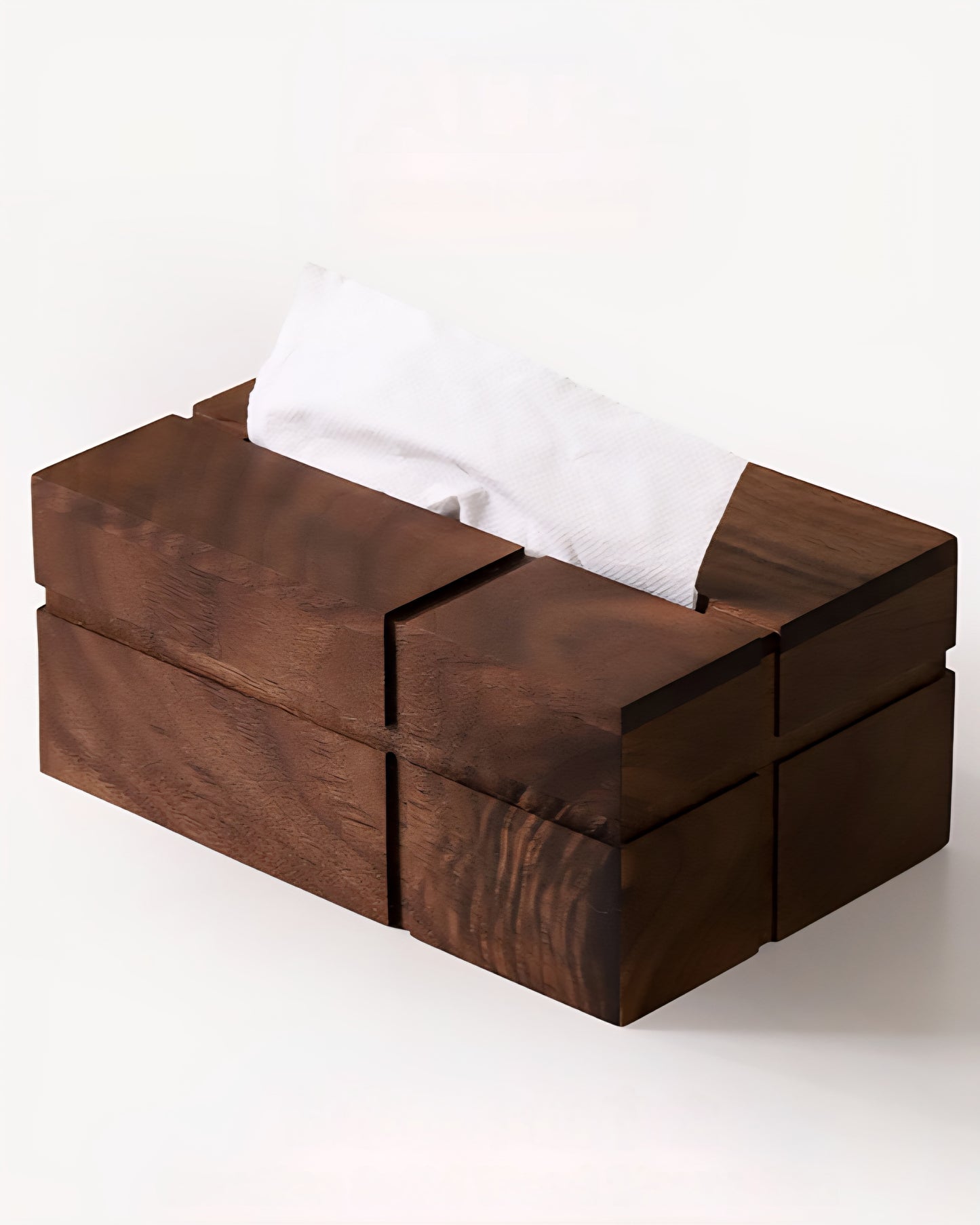 Nordic Walnut Tissue Box – Solid Wood Luxury Organizer