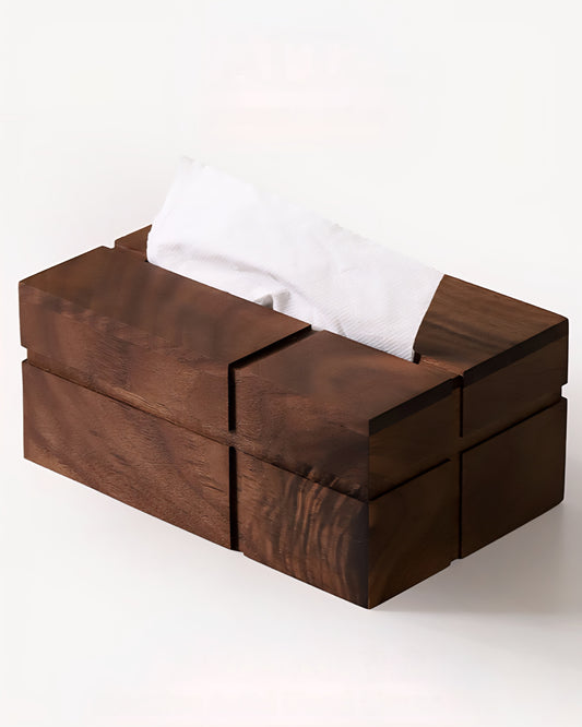 Nordic Walnut Tissue Box – Solid Wood Luxury Organizer