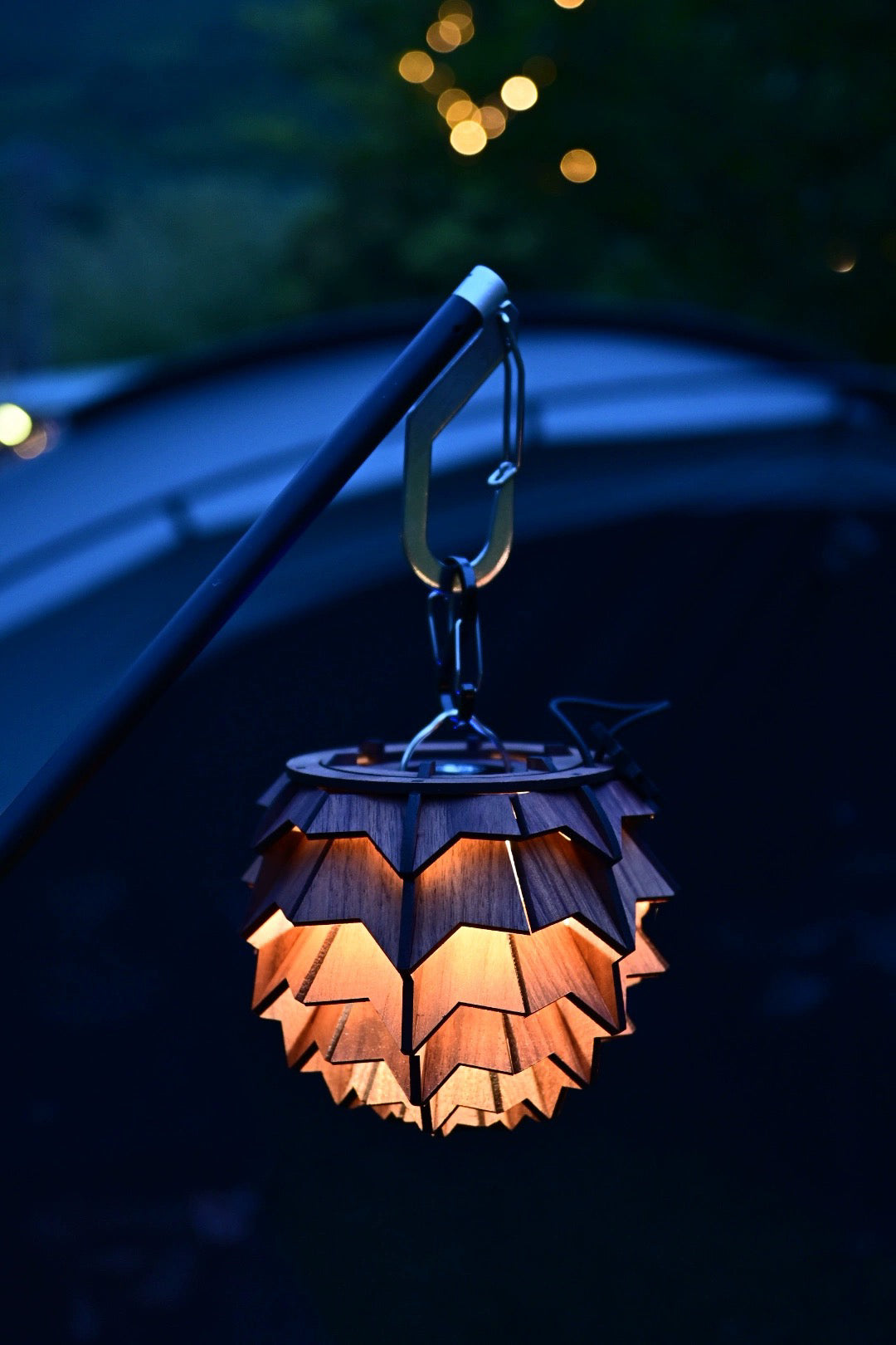 Nordic Pinecone Lantern – Walnut Wood Shade for Goal Zero Original Design