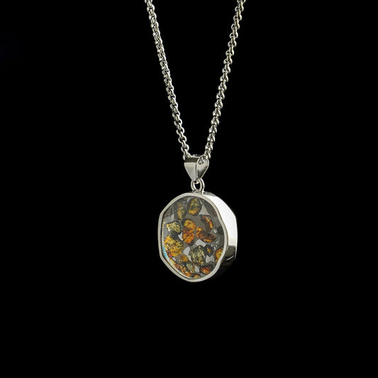 Celestial Relic Necklace – Genuine Sericho Meteorite in Sterling Silver Original Design