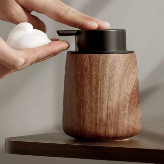 Walnut Luxe Foam Pump Bottle – Premium Soap & Shampoo Dispenser Veyra
