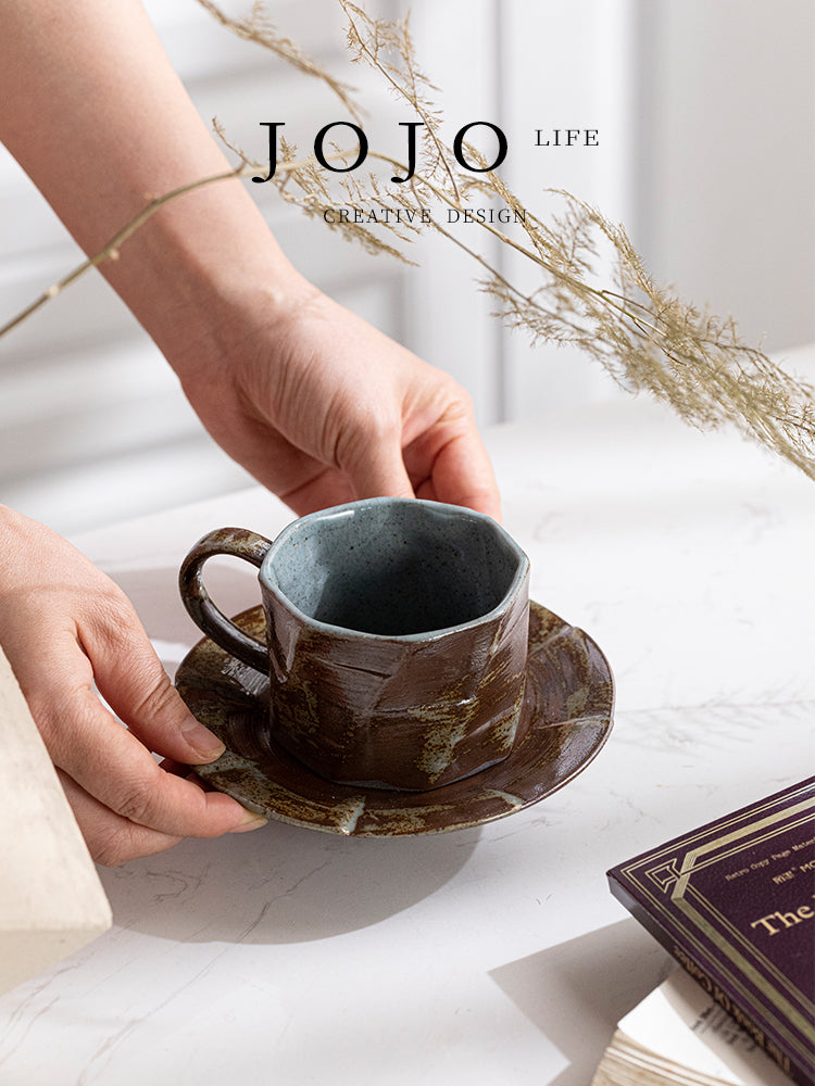 Rustic Horizon – Handmade Ceramic Coffee Cup & Saucer Set Veyra