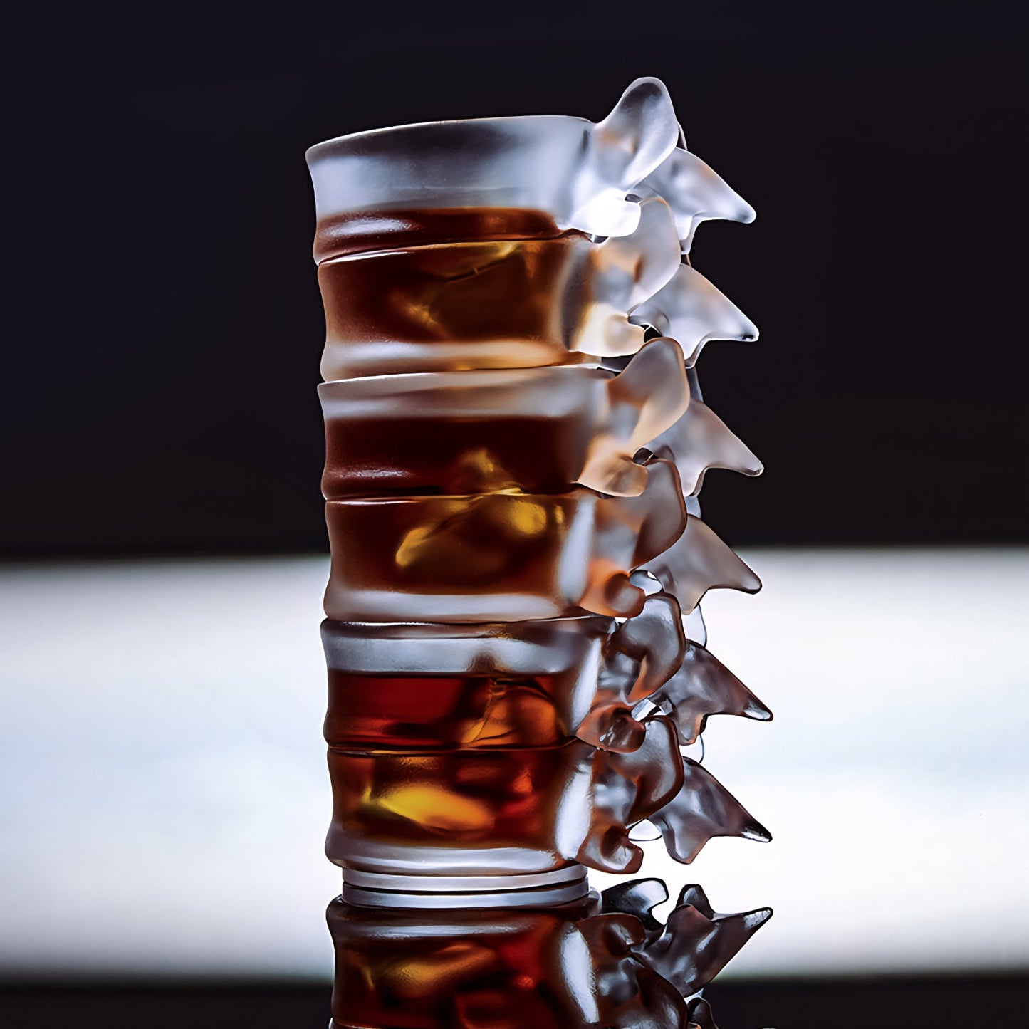 Crystal Spine Whiskey Glass – Handmade Vertebrae-Inspired Design Veyra