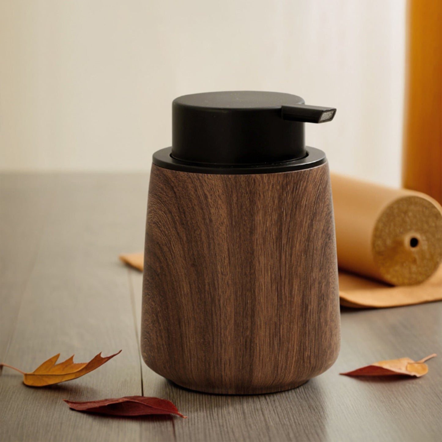 Walnut Luxe Foam Pump Bottle – Premium Soap & Shampoo Dispenser Veyra