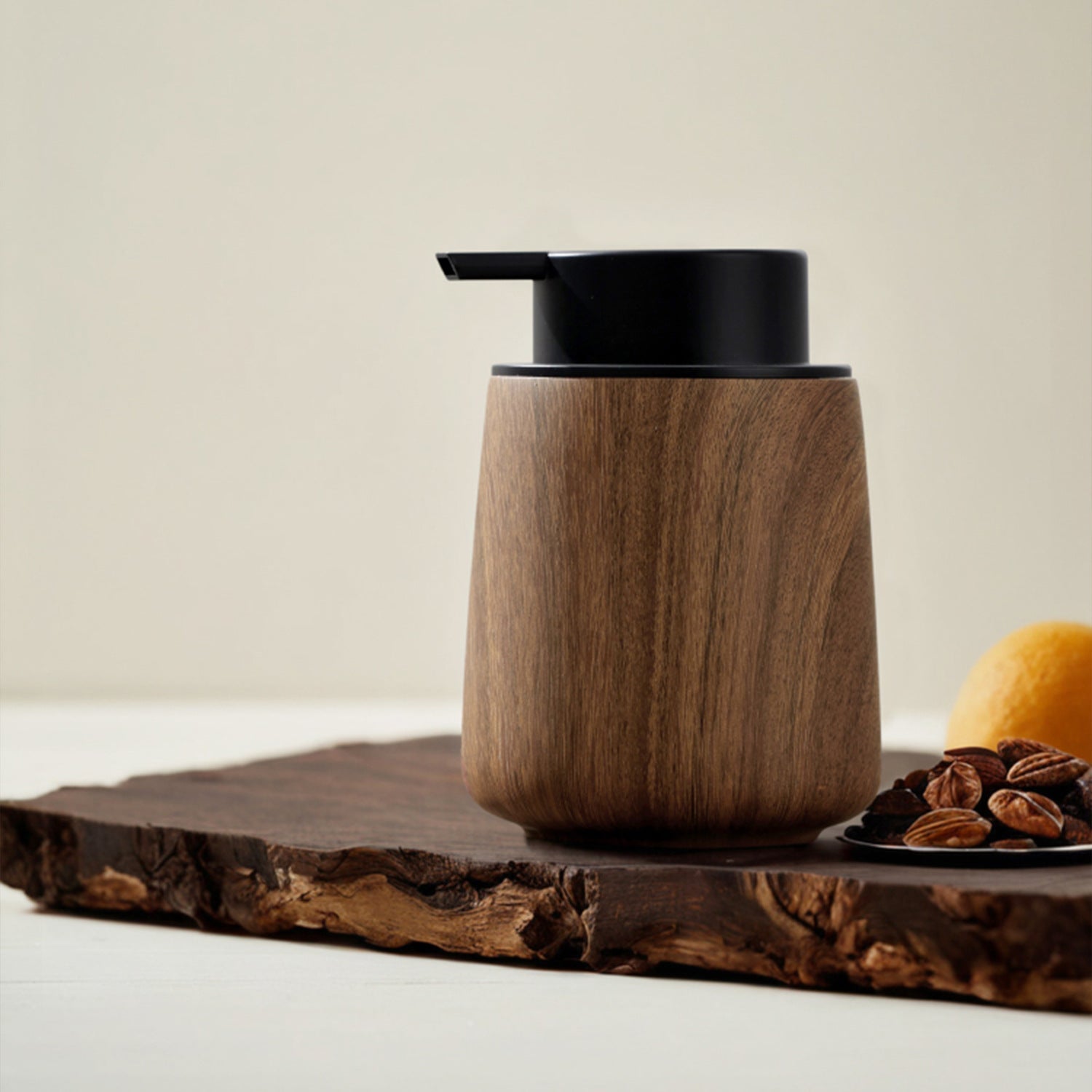 Walnut Luxe Foam Pump Bottle – Premium Soap & Shampoo Dispenser Veyra