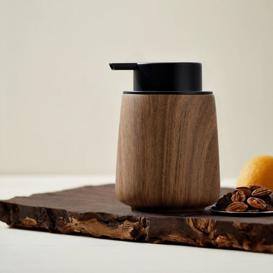 Walnut Luxe Foam Pump Bottle – Premium Soap & Shampoo Dispenser Veyra