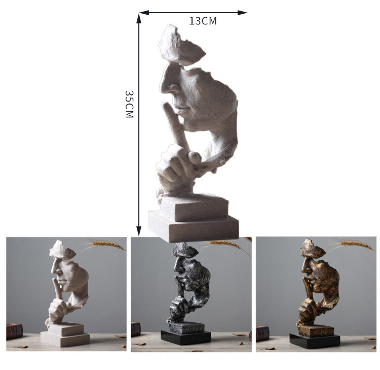 Silent Wisdom Sculpture – Abstract Resin Statue Veyra Imports