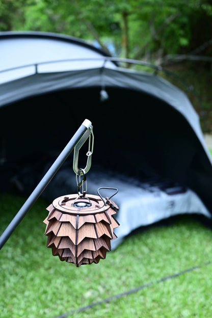 Nordic Pinecone Lantern – Walnut Wood Shade for Goal Zero Original Design