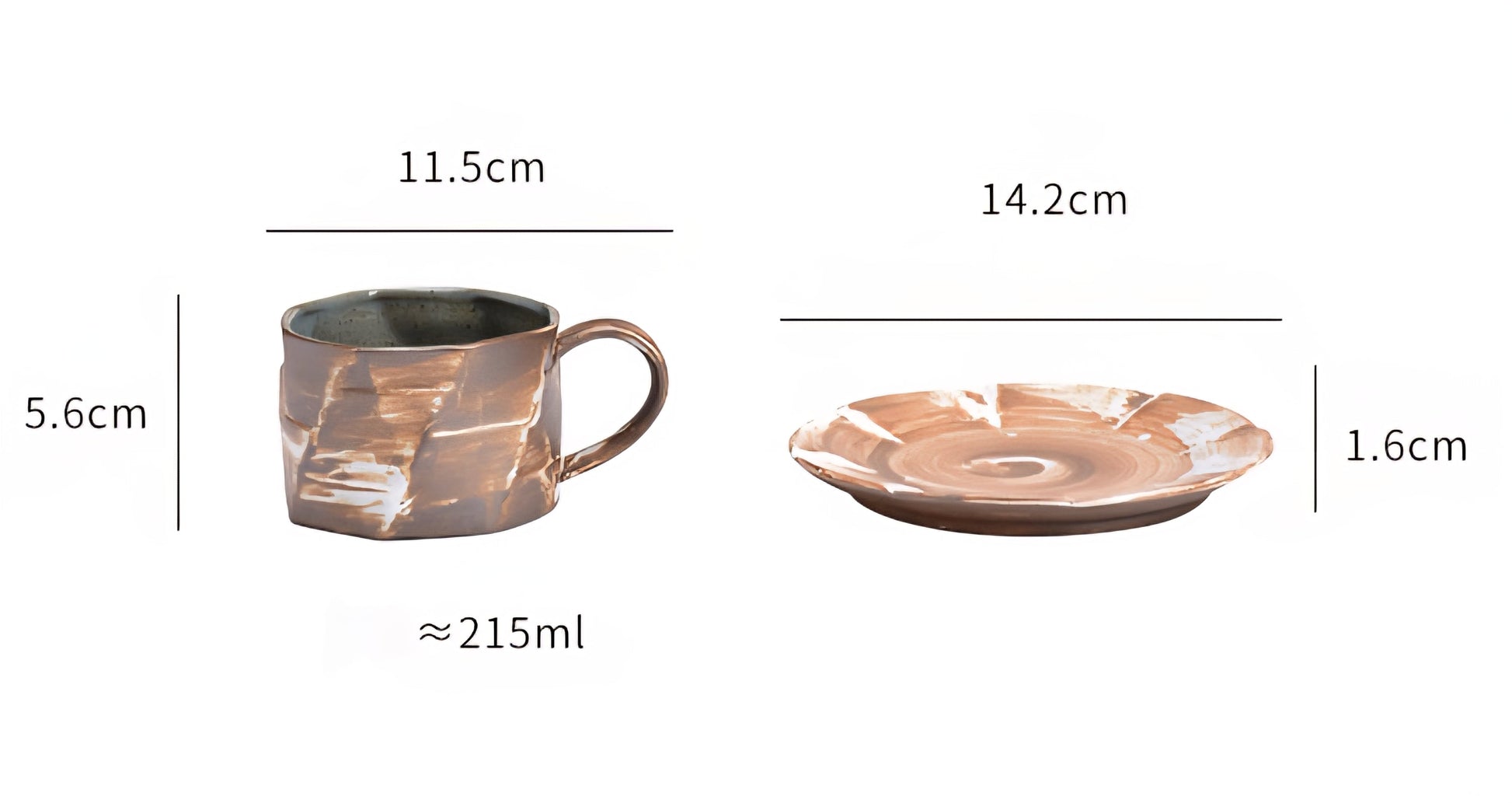 Rustic Horizon – Handmade Ceramic Coffee Cup & Saucer Set Veyra