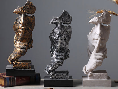 Silent Wisdom Sculpture – Abstract Resin Statue Veyra Imports
