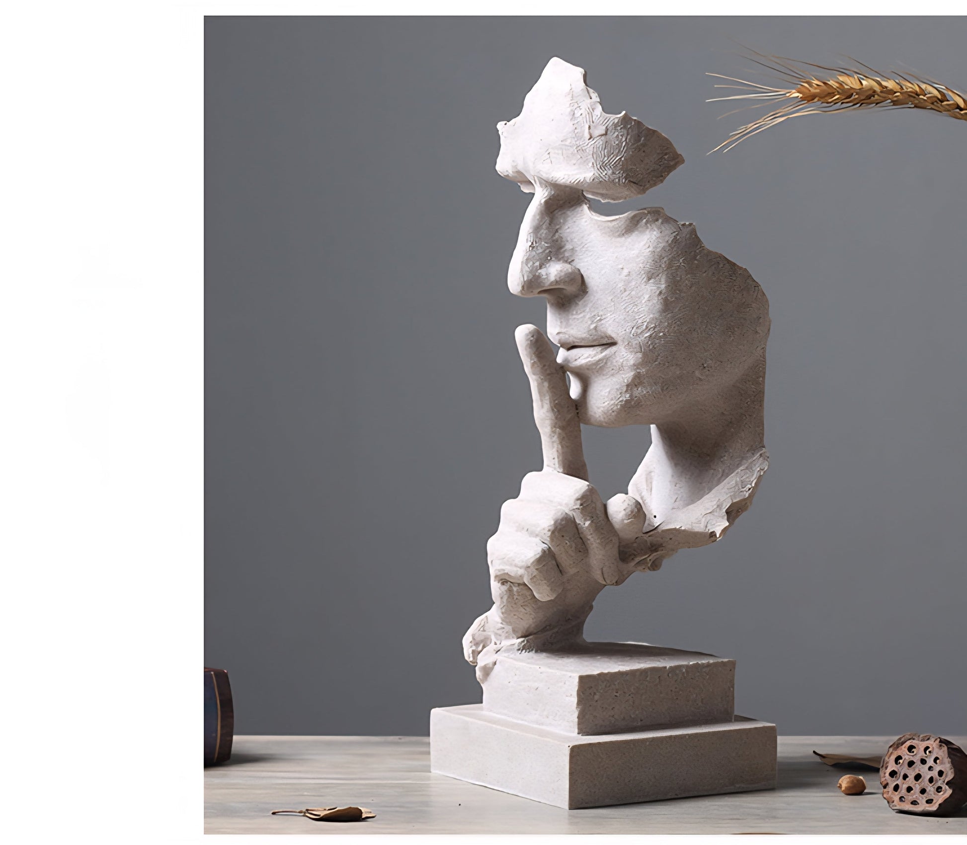 Silent Wisdom Sculpture – Abstract Resin Statue Veyra Imports
