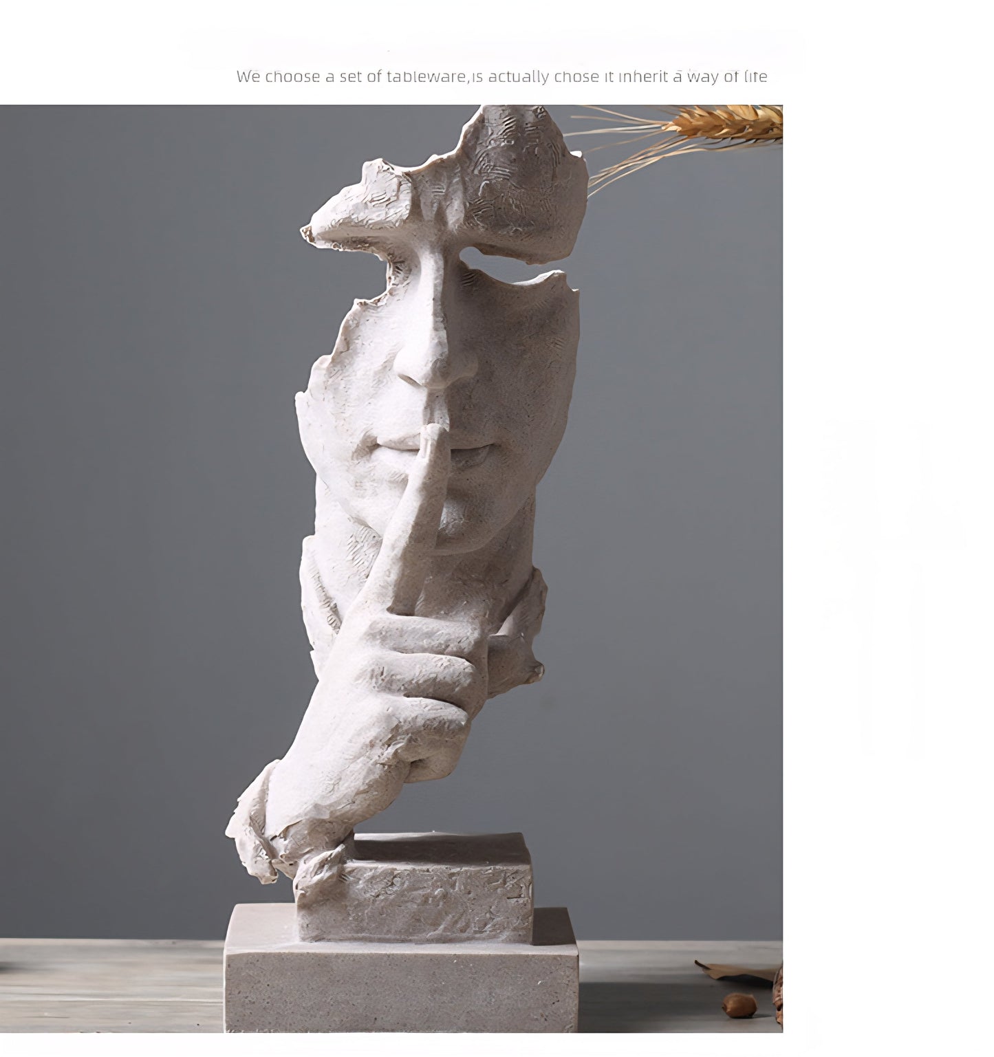 Silent Wisdom Sculpture – Abstract Resin Statue Veyra Imports