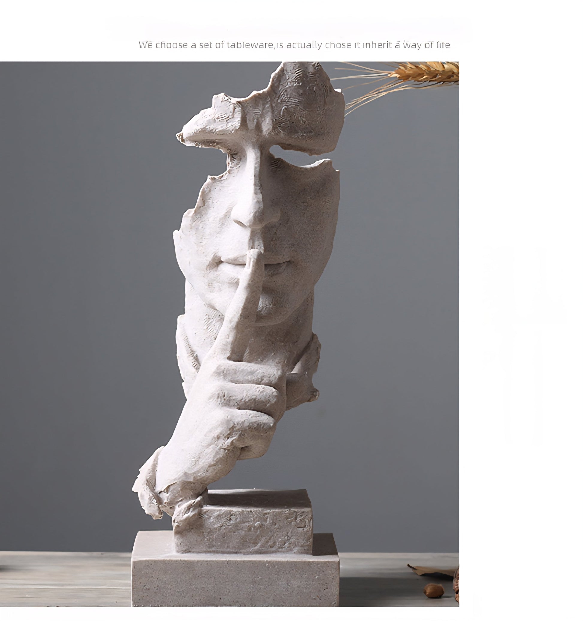 Silent Wisdom Sculpture – Abstract Resin Statue Veyra Imports