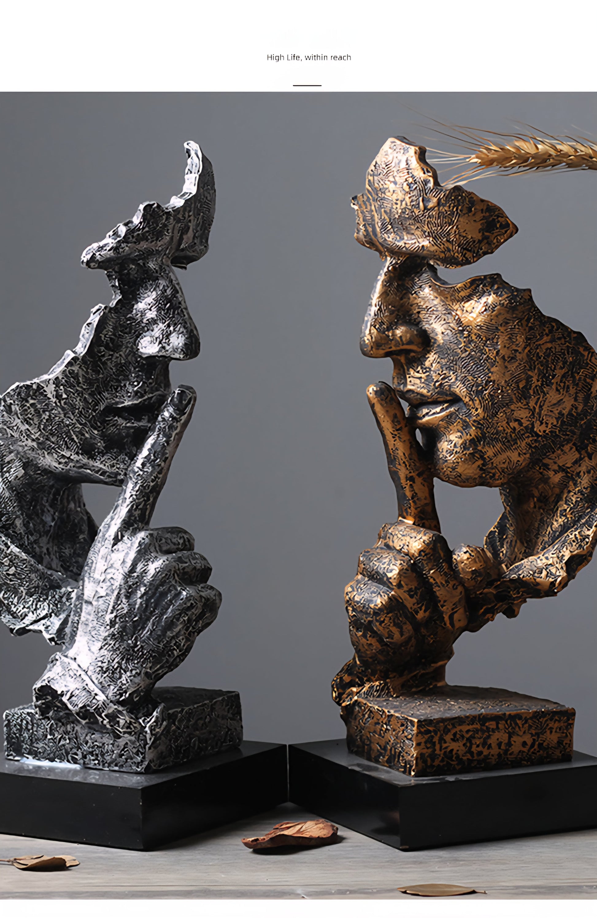 Silent Wisdom Sculpture – Abstract Resin Statue Veyra Imports