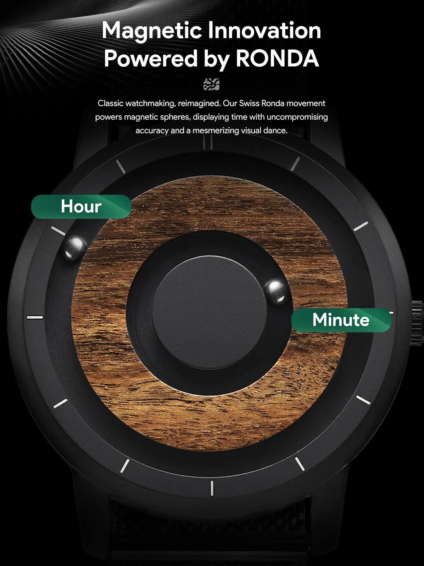 EUTOUR Magnetic Wooden Watch Veyra Imports