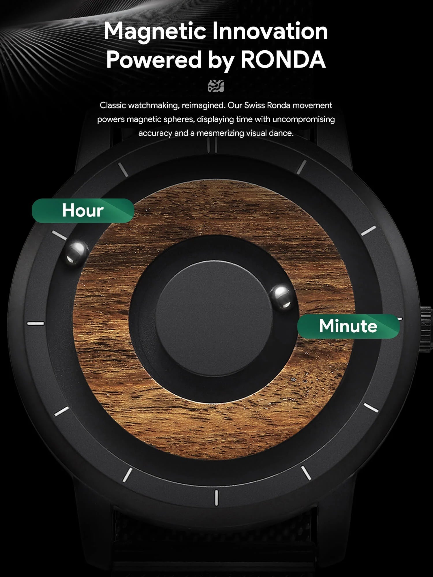 EUTOUR Magnetic Wooden Watch Veyra Imports