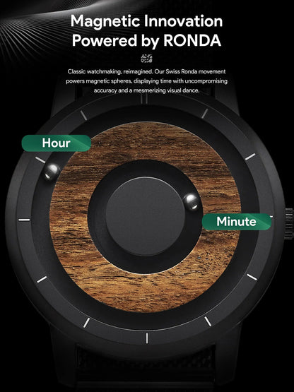EUTOUR Magnetic Wooden Watch Veyra Imports