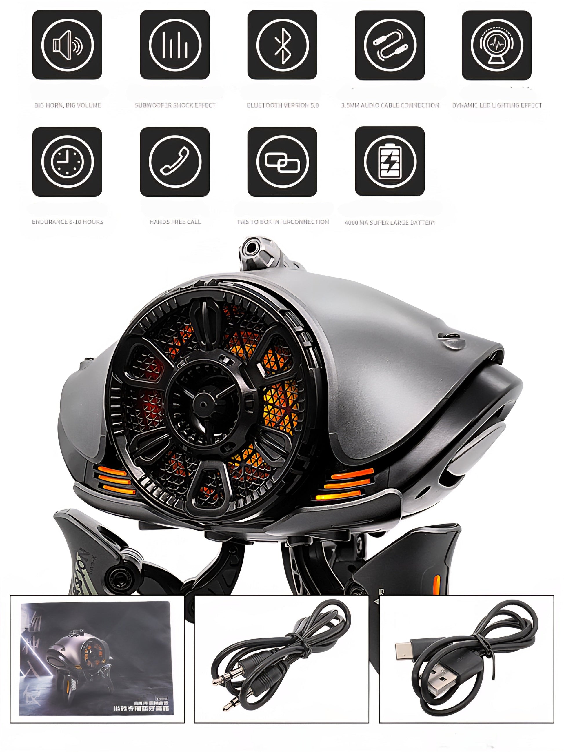 Alien Invasion X — Cyberpunk Bluetooth Subwoofer Speaker Original Design