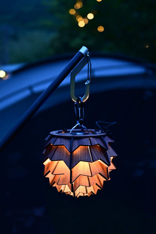 Nordic Pinecone Lantern – Walnut Wood Shade for Goal Zero Original Design