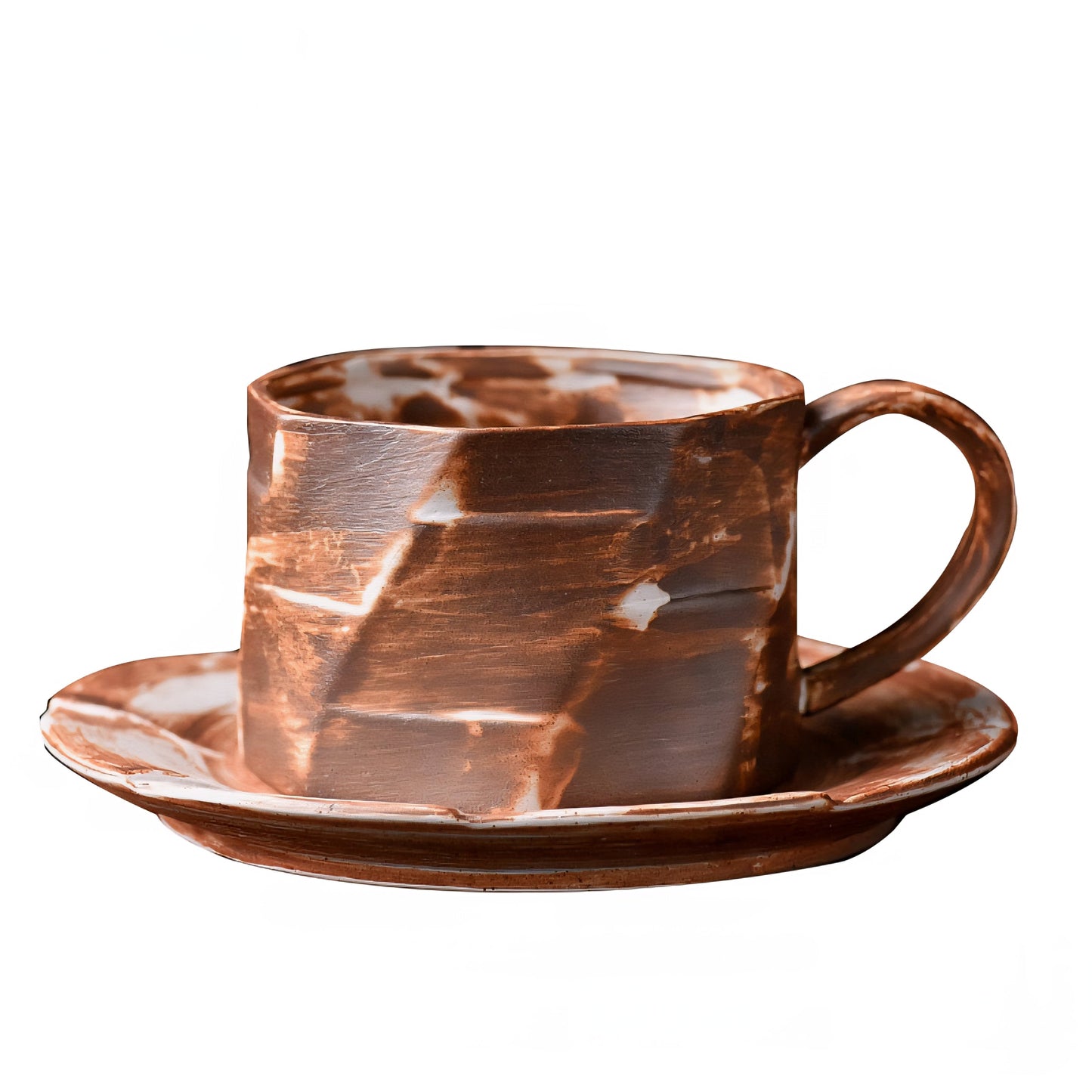 Rustic Horizon – Handmade Ceramic Coffee Cup & Saucer Set Veyra