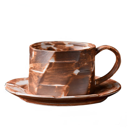Rustic Horizon – Handmade Ceramic Coffee Cup & Saucer Set Veyra
