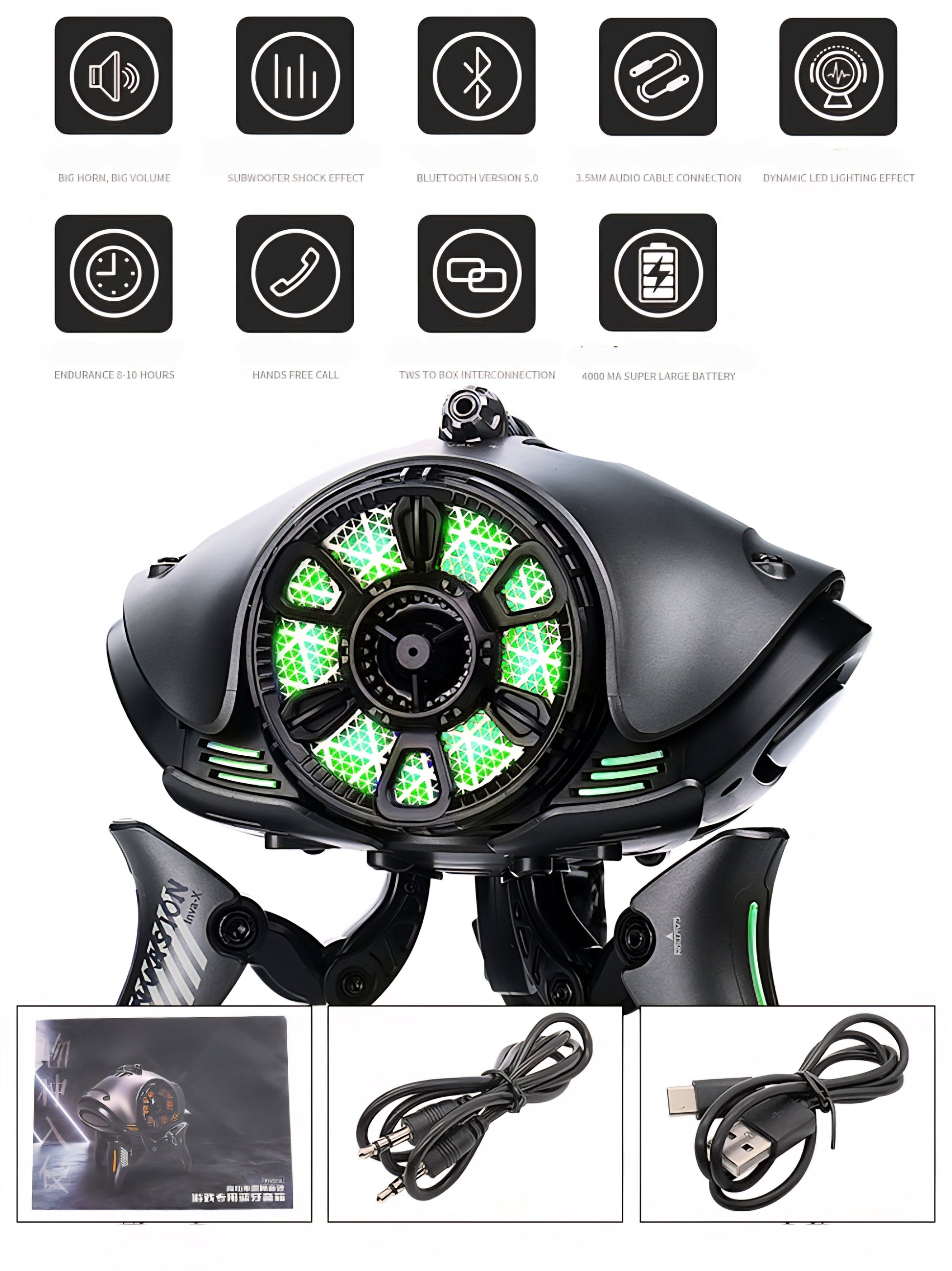 Alien Invasion X — Cyberpunk Bluetooth Subwoofer Speaker Original Design