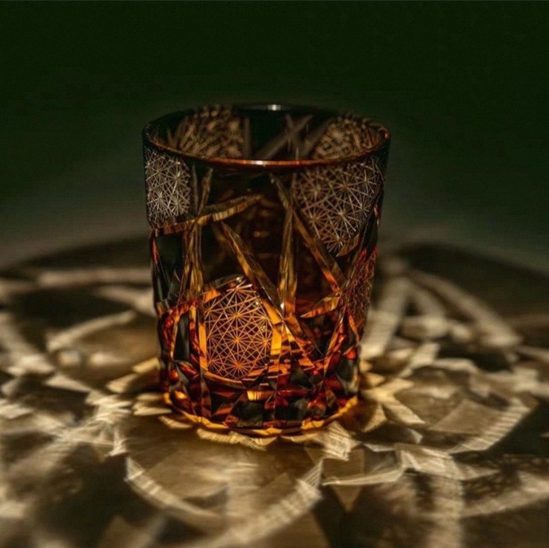 “Twilight Thunder” Hand-Carved Crystal Whiskey Glass Original Design