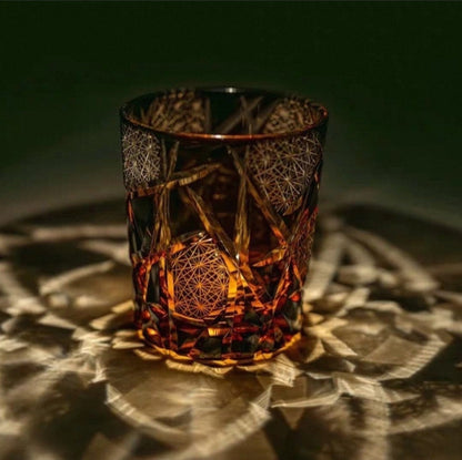 “Twilight Thunder” Hand-Carved Crystal Whiskey Glass Original Design
