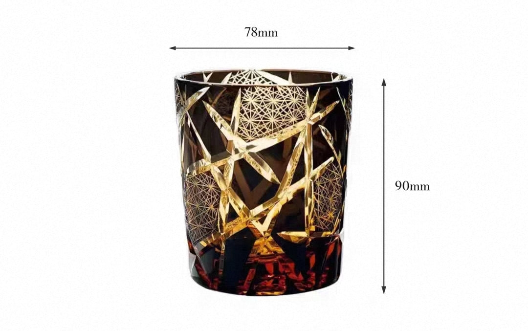 “Twilight Thunder” Hand-Carved Crystal Whiskey Glass Original Design