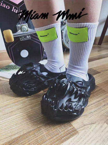 Cthulhu Venom Skull Slides – Gothic Punk Sandals Original Design