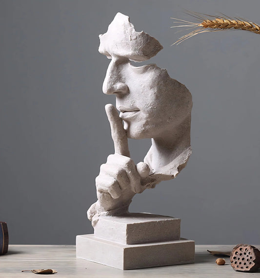 Silent Wisdom Sculpture – Abstract Resin Statue