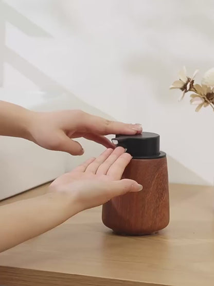 Walnut Luxe Foam Pump Bottle – Premium Soap & Shampoo Dispenser