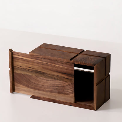 Nordic Walnut Tissue Box – Solid Wood Luxury Organizer Veyra