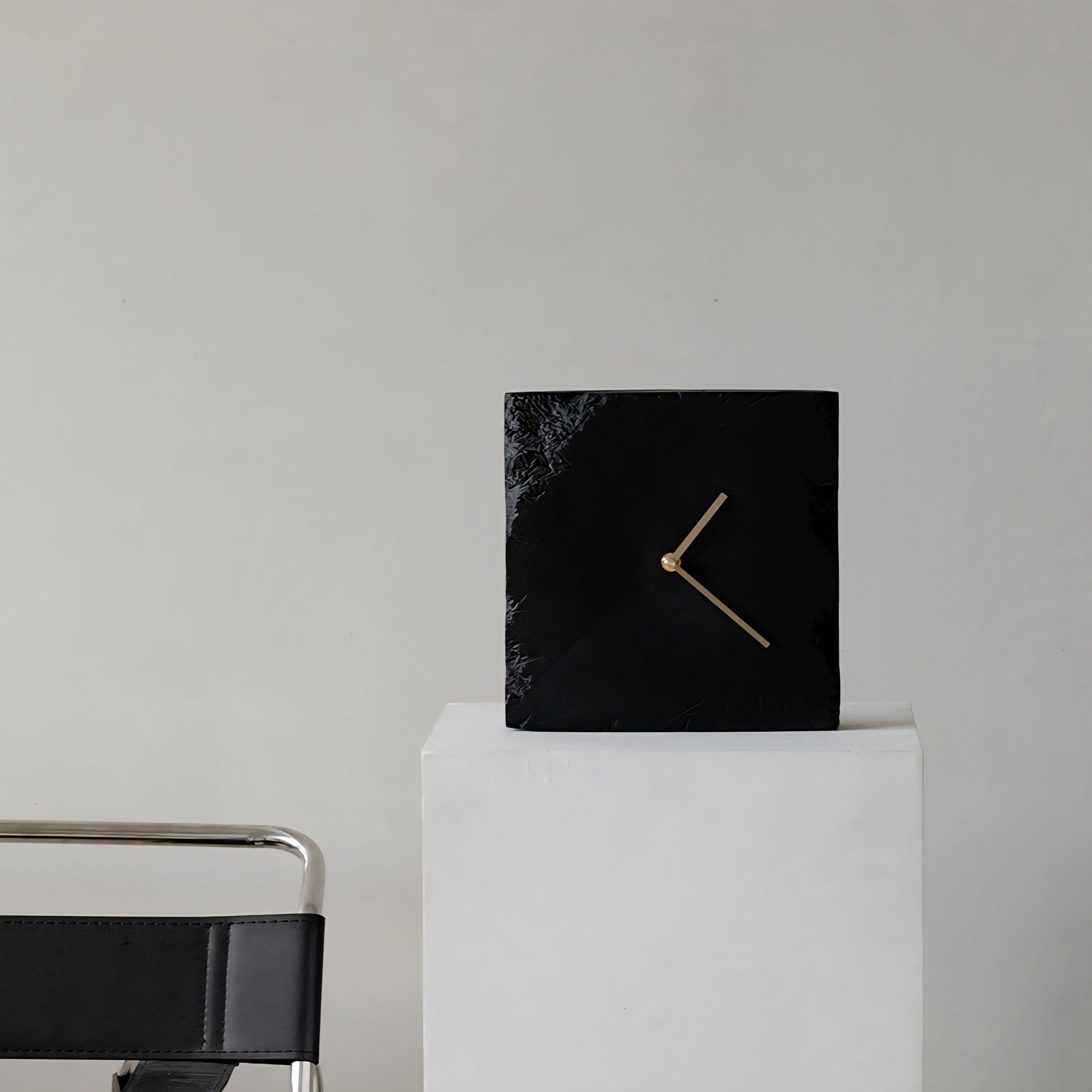 Wabi-Sabi Stone Clock – Minimalist Broken Edge Resin Desk Clock Original Design