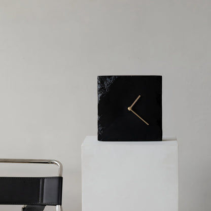 Wabi-Sabi Stone Clock – Minimalist Broken Edge Resin Desk Clock Original Design