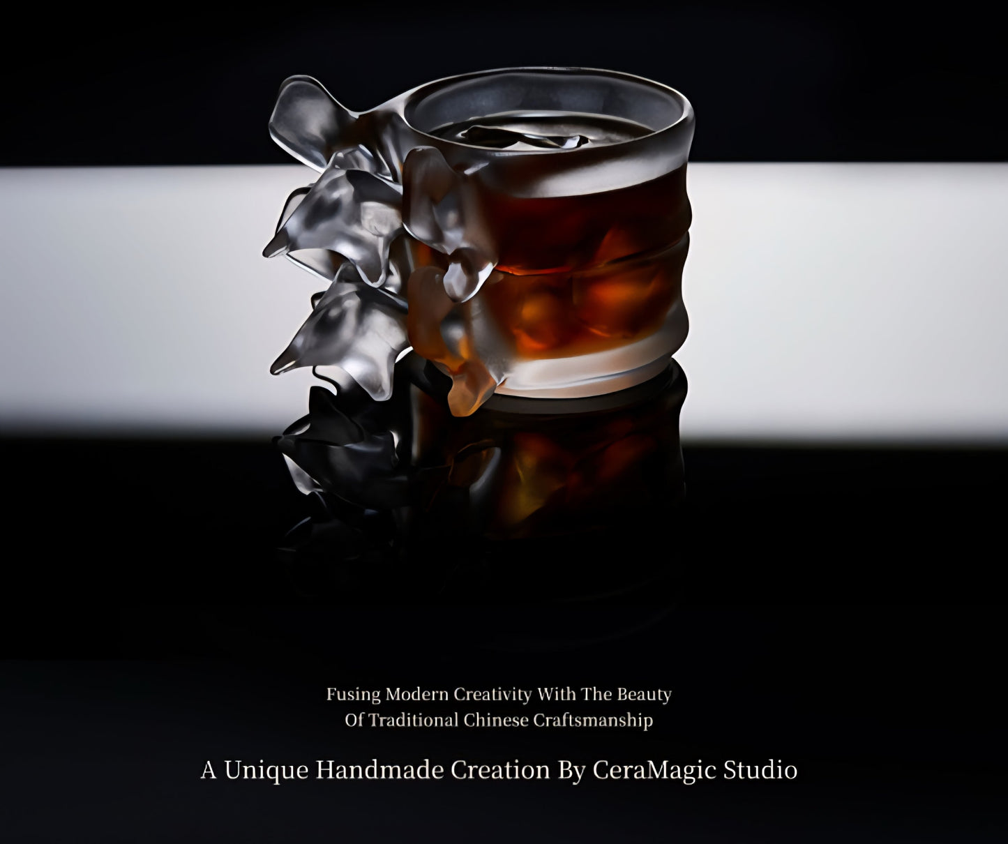 Crystal Spine Whiskey Glass – Handmade Vertebrae-Inspired Design Veyra