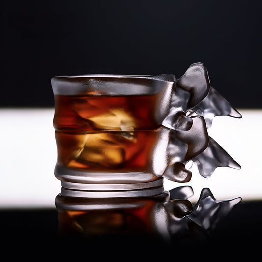 Crystal Spine Whiskey Glass – Handmade Vertebrae-Inspired Design Veyra