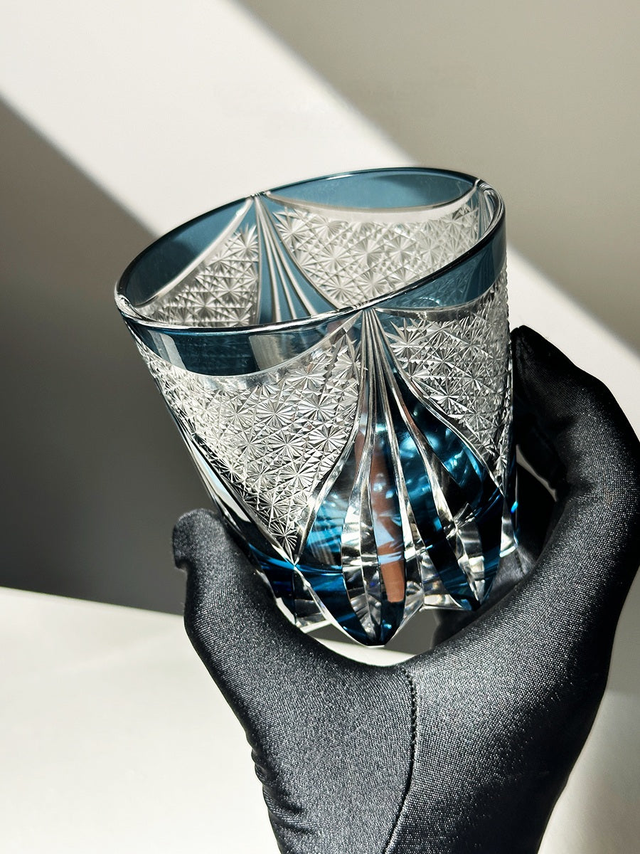 Edo Blue Ice – Handcrafted Crystal Whiskey Glass Veyra Imports