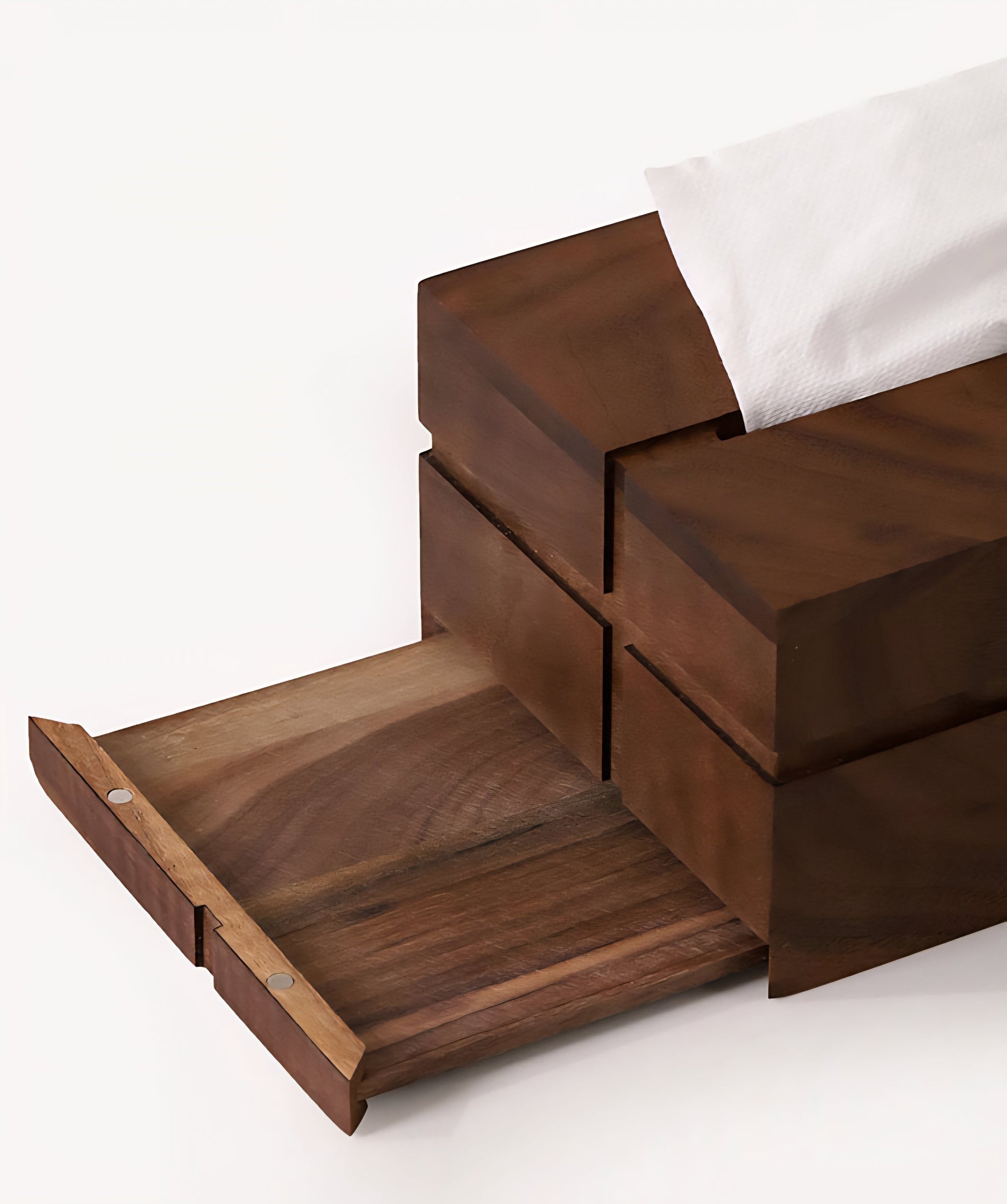 Nordic Walnut Tissue Box – Solid Wood Luxury Organizer Veyra