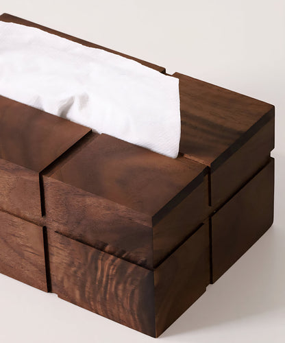 Nordic Walnut Tissue Box – Solid Wood Luxury Organizer Veyra