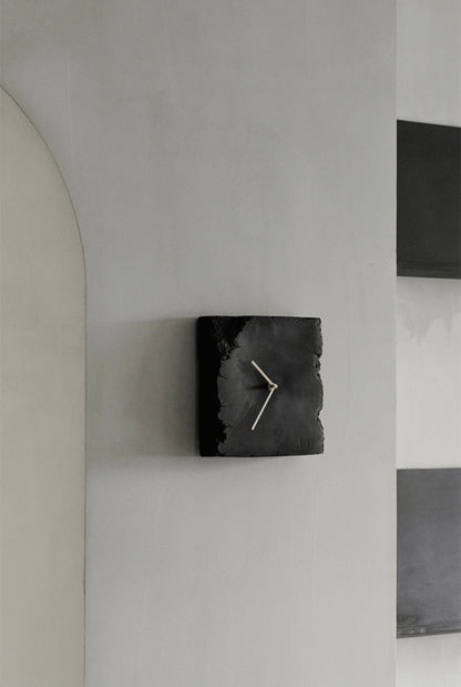 Wabi-Sabi Stone Clock – Minimalist Broken Edge Resin Desk Clock Original Design