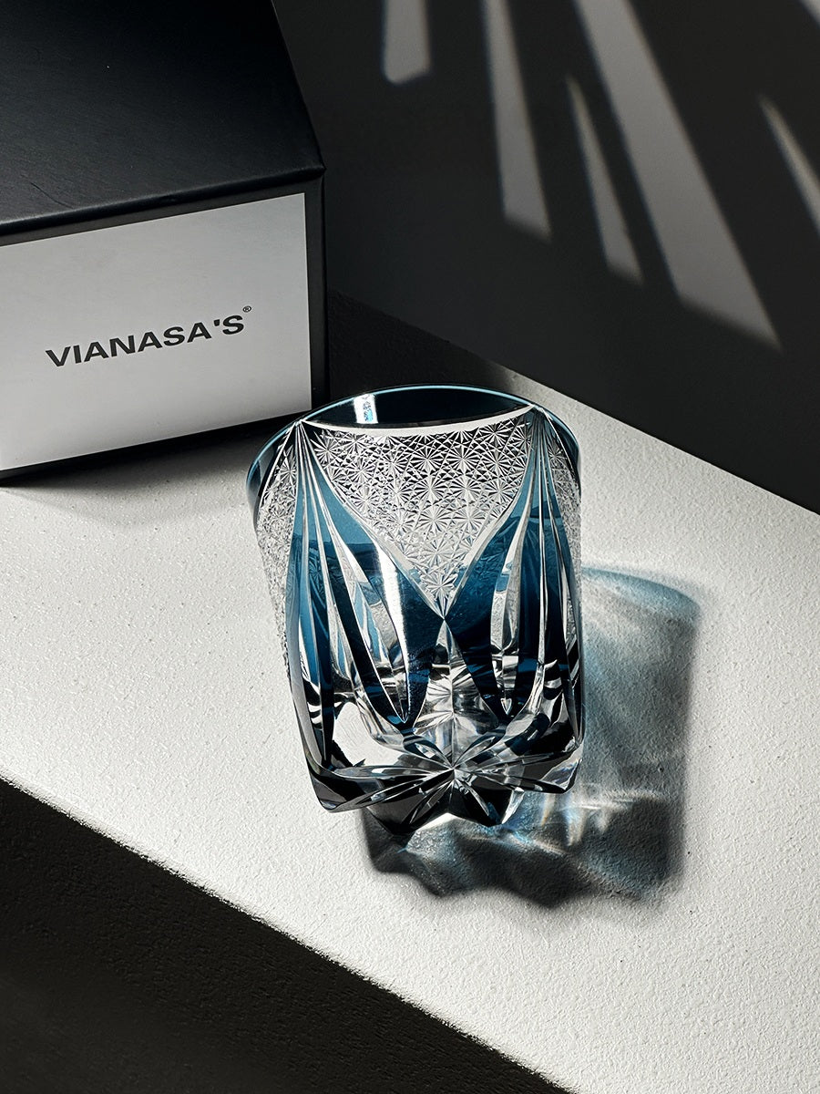 Edo Blue Ice – Handcrafted Crystal Whiskey Glass Veyra Imports
