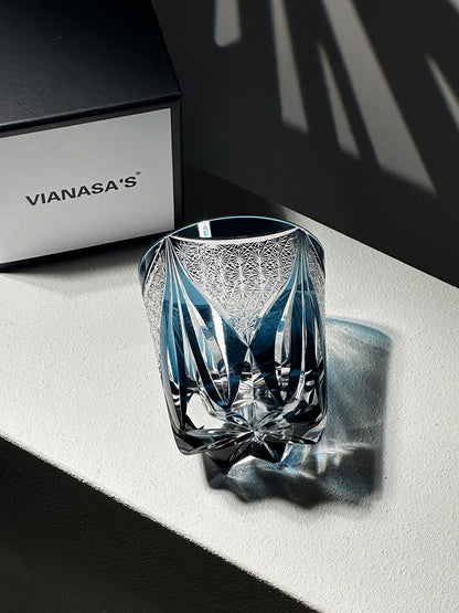 Edo Blue Ice – Handcrafted Crystal Whiskey Glass Veyra Imports