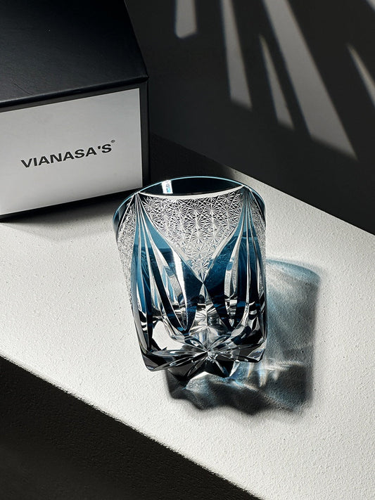 Edo Blue Ice – Handcrafted Crystal Whiskey Glass Veyra Imports