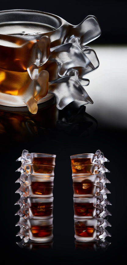 Crystal Spine Whiskey Glass – Handmade Vertebrae-Inspired Design Veyra