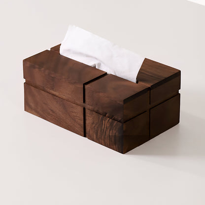 Nordic Walnut Tissue Box – Solid Wood Luxury Organizer Veyra