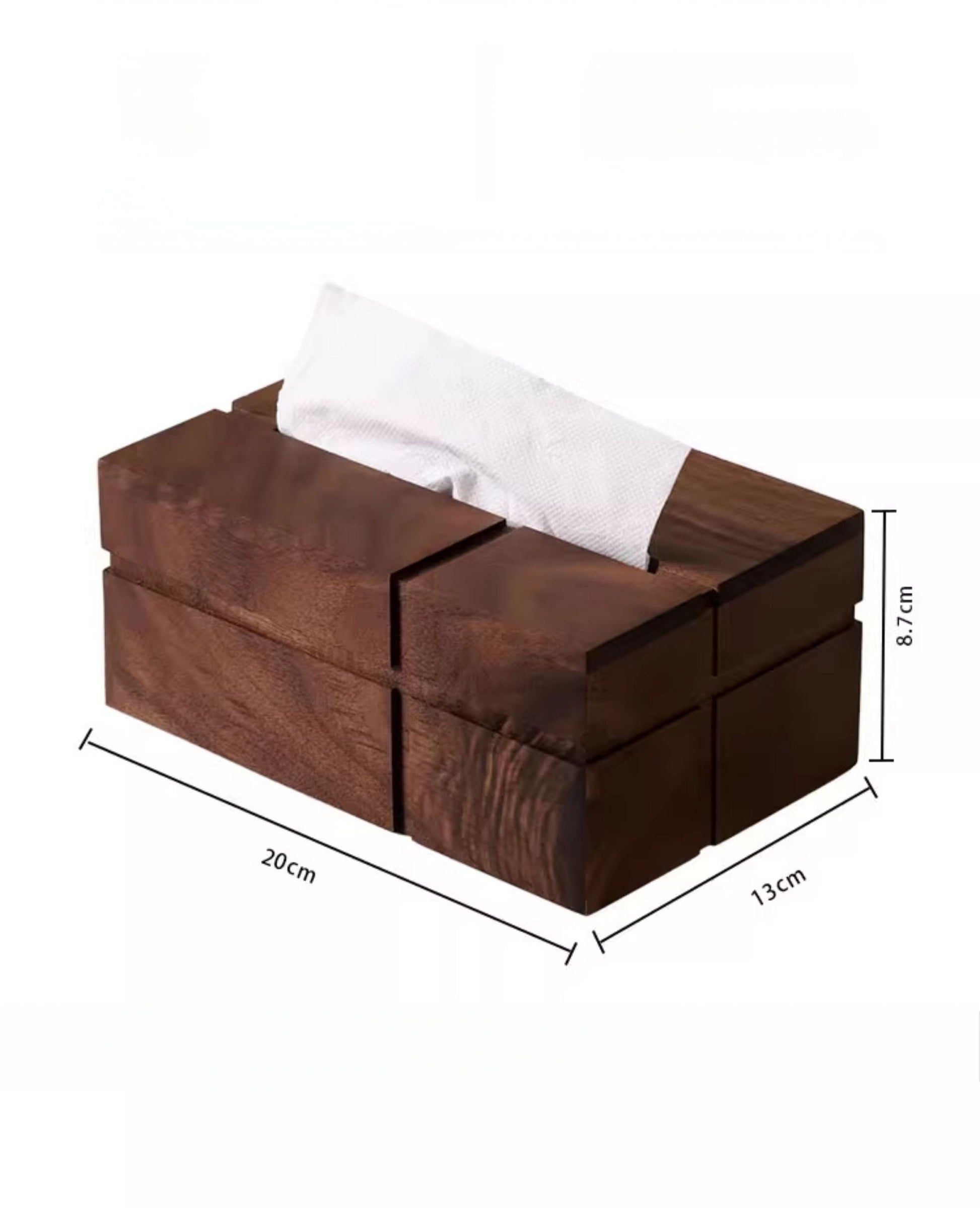 Nordic Walnut Tissue Box – Solid Wood Luxury Organizer Veyra