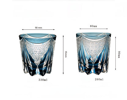 Edo Blue Ice – Handcrafted Crystal Whiskey Glass Veyra Imports
